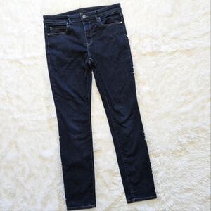 Uniqlo Dark Blue Denim Skinny Mid Rise Jeans Size 28